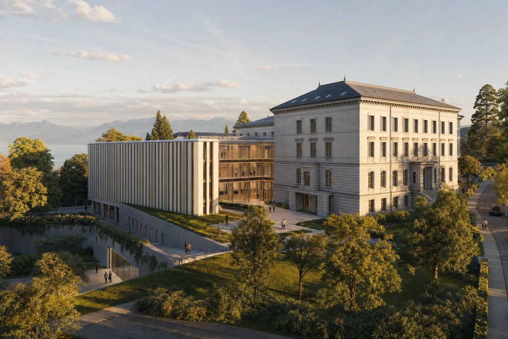 Visualisation d'architecte du projet Extension du Tribunal cantonal, Lausanne
